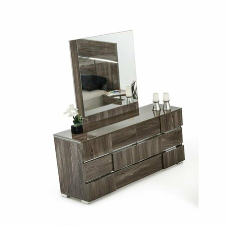 HOMEROOTS Italian Modern Lacquer Mirror - Grey 282644